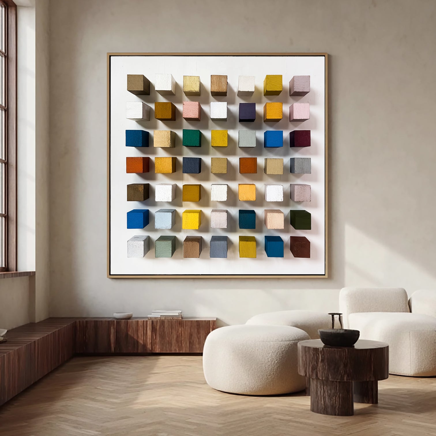 3D Wood Textured Wall Decor Colorful wooden wall art Colorful painting