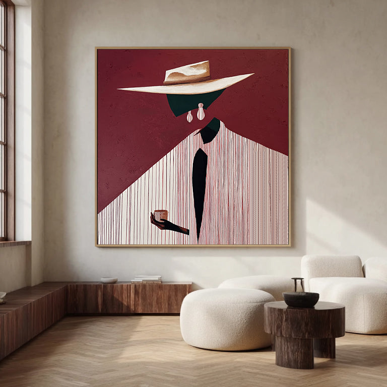 Confident Portrait Painting - Urban Chic Figural Oil Paintings