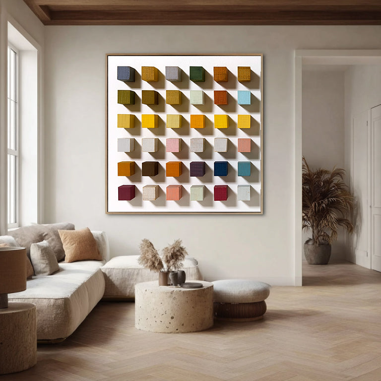 Mosaic texture art 3D Wood Textured Wall Decor Colorful wooden wall art