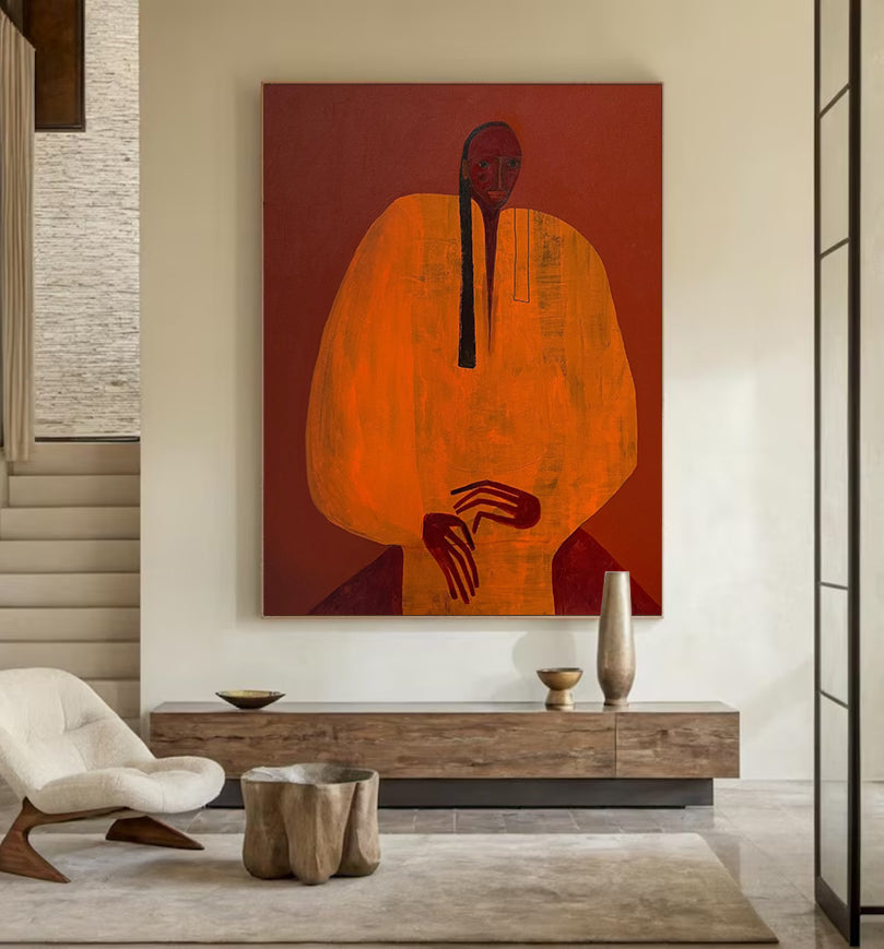 Surrealist Portrait Figure painting Boho Abstract figurative painting