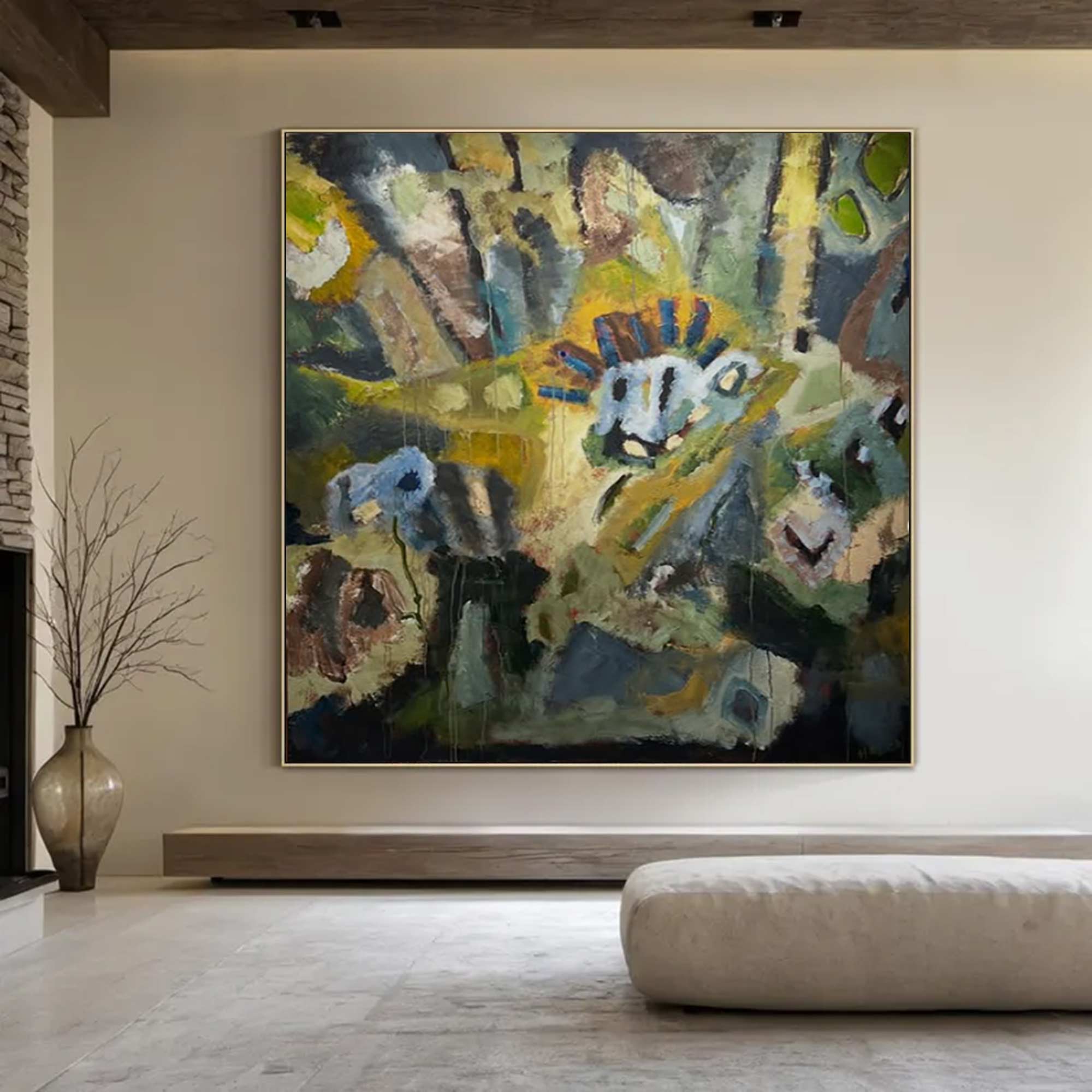 street graffiti painting graffiti-style painting Green abstract painting 