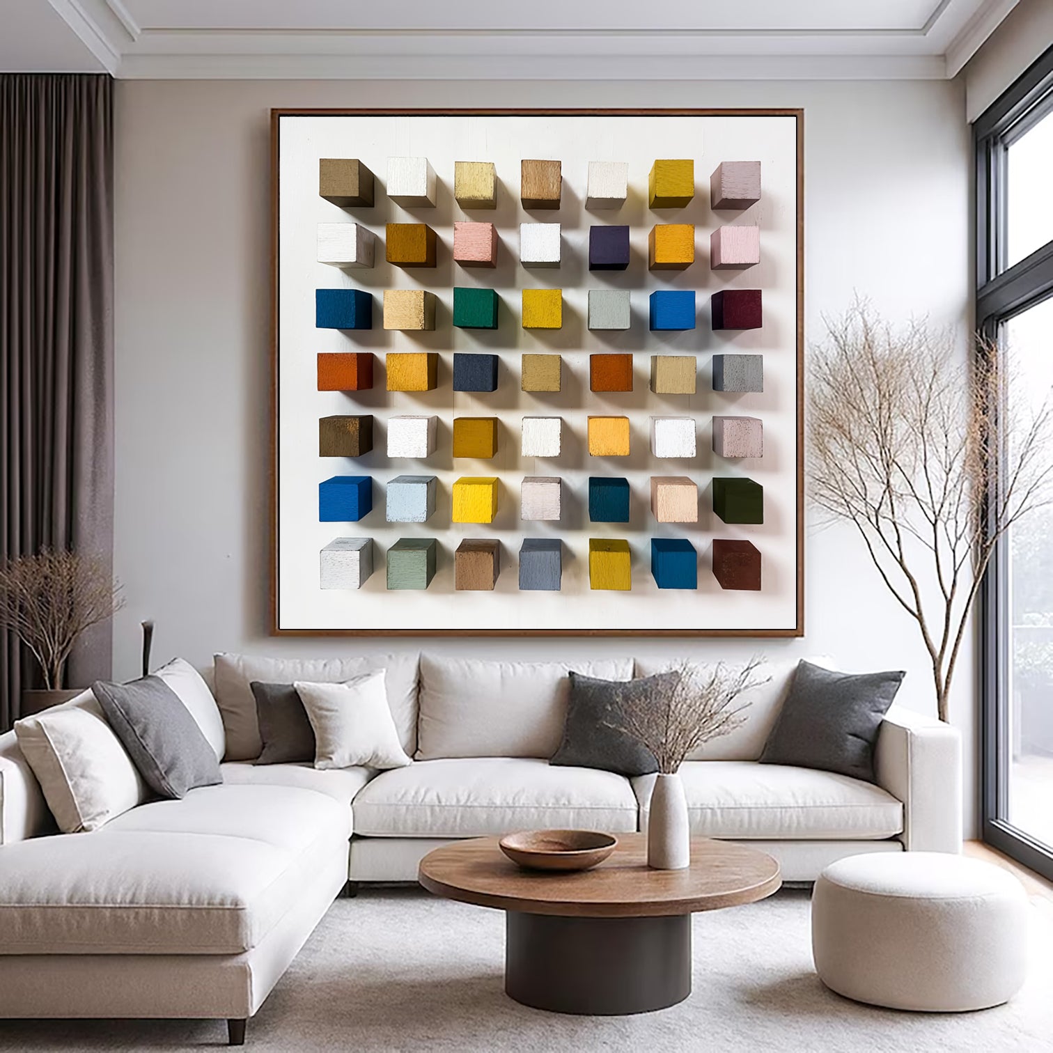 3D Wood Textured Wall Decor Colorful wooden wall art Colorful painting