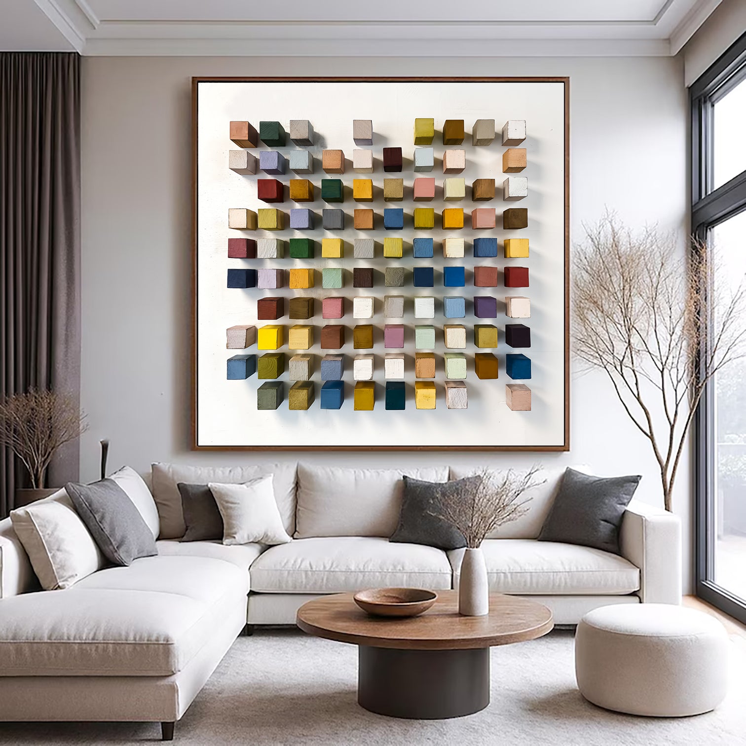 3D Wood Textured Wall Decor Colorful wooden wall art Colorful painting