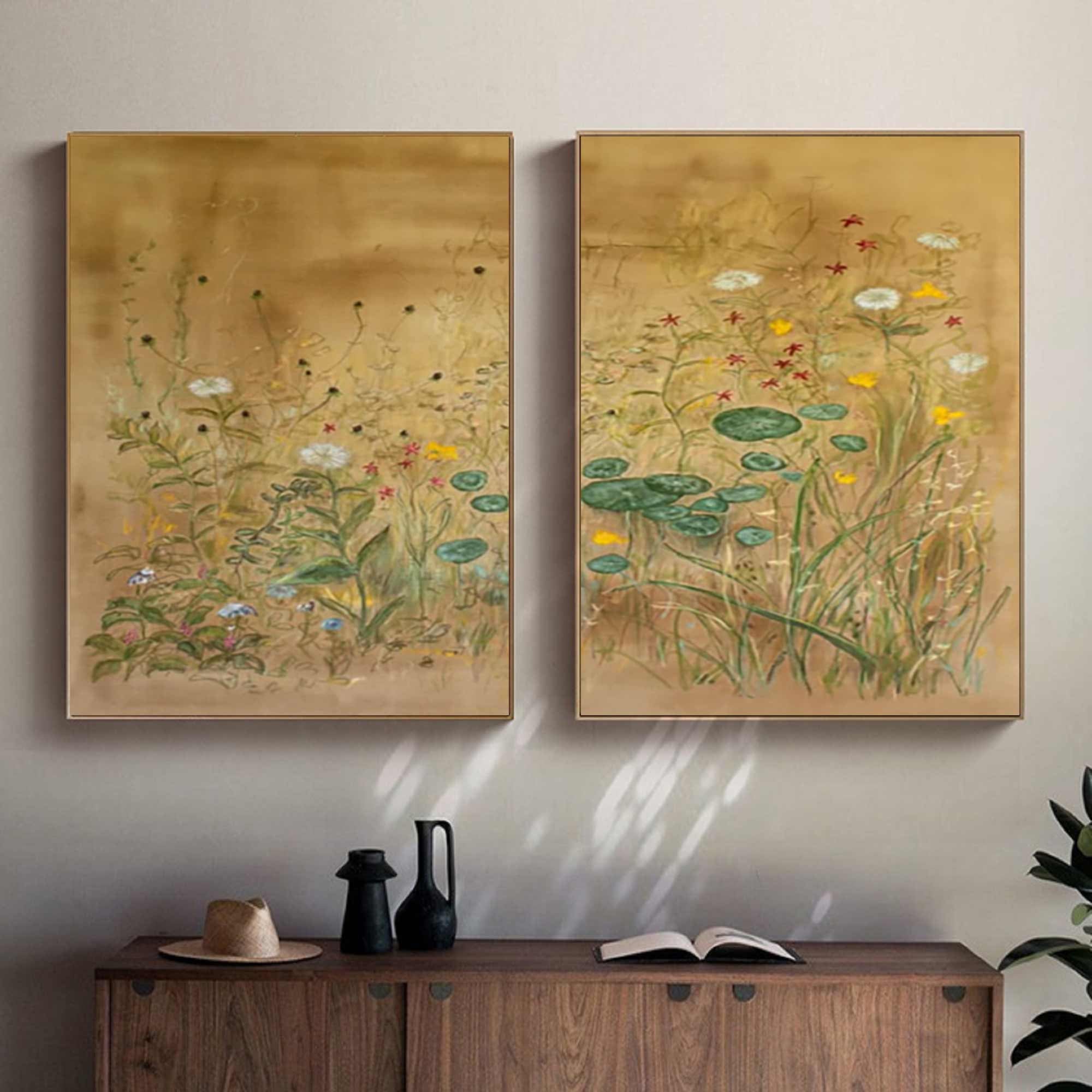 Earth Tone landscape abstract painting Abstract Flower Painting