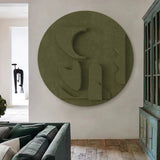 Green Circle Art sculpture Textured Wall Decor Green Circle Sculptured art Painting Customizable colors