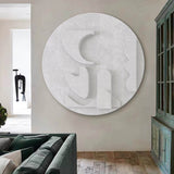 white Circle Art sculpture Textured Wall Decor white Circle Sculptured art Painting white Circle 3D Textured Wall Decor Customizable colors