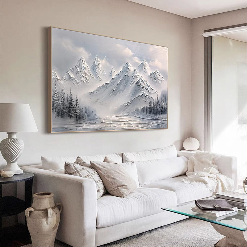 Large mount paintings mountain wall art Large mountain artwork blue mountain landscape art 