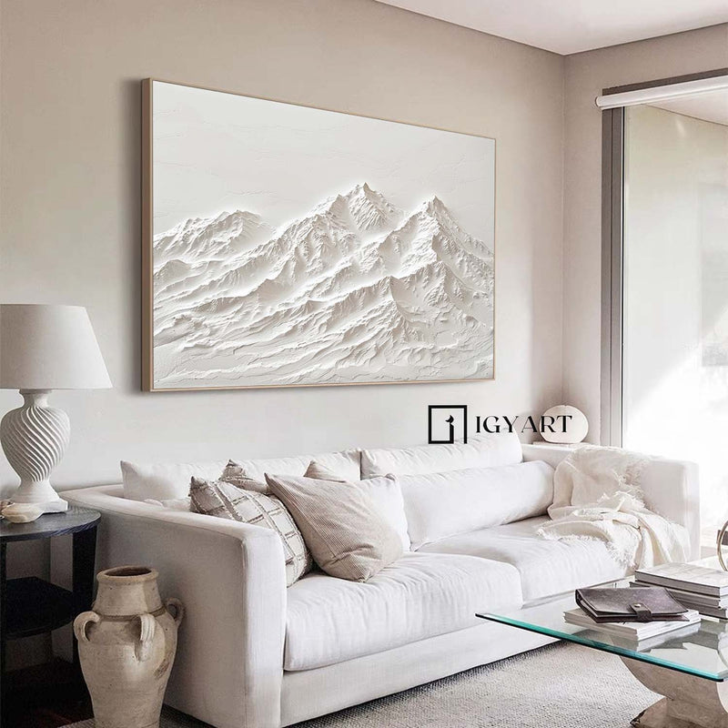 White Snow Mountain Wall Art Large White Snow Mountain Painting White Snow Mountain Canvas Art