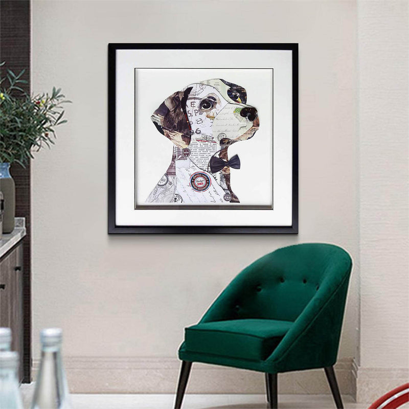 Collage art painting animal collage art children's room decor painting