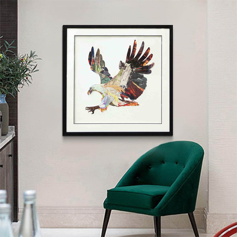 Collage art painting Animal collage art Eagle Painting Colorful Painting