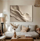 Beige Sculptured art Painting Wood carving wall art Art sculpture Abstract 3D Textured Wall Art