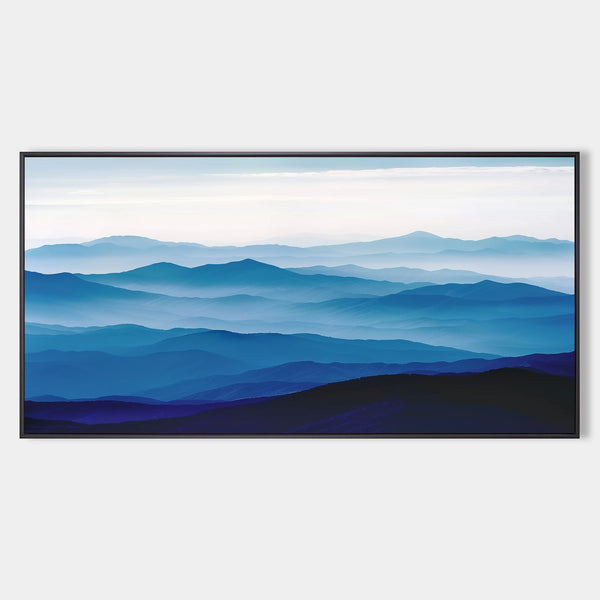 Large mountain painting mountain wall art Large blue abstract art blue mountains artwork