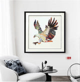 Collage art painting Animal collage art Eagle Painting Colorful Painting