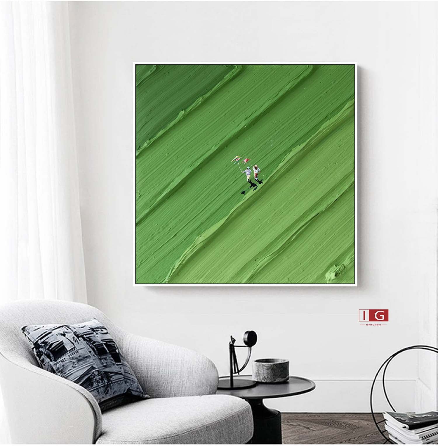 Green Textured Wall Art Green Abstract Painting Green 3D Texture Painting Green Abstract Art Green Minimalist Painting