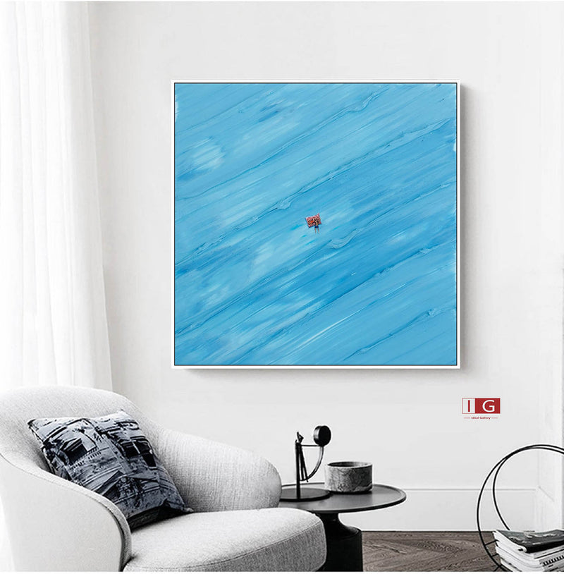 Blue swimming painting Large Blue textured Abstract Painting Blue Modern Abstract Art holiday leisure painting