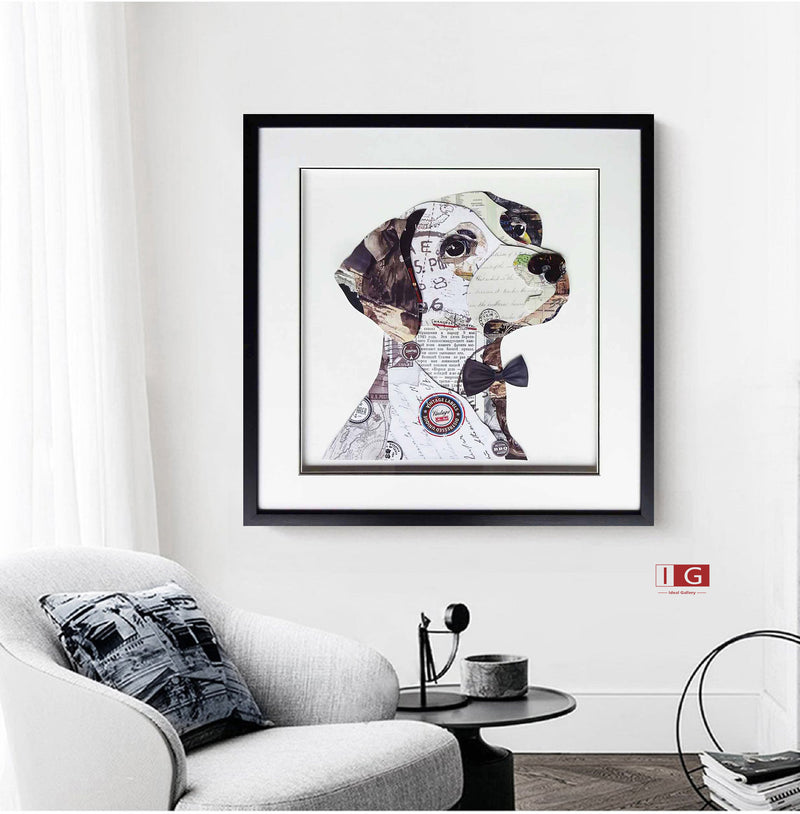 Collage art painting animal collage art children's room decor painting