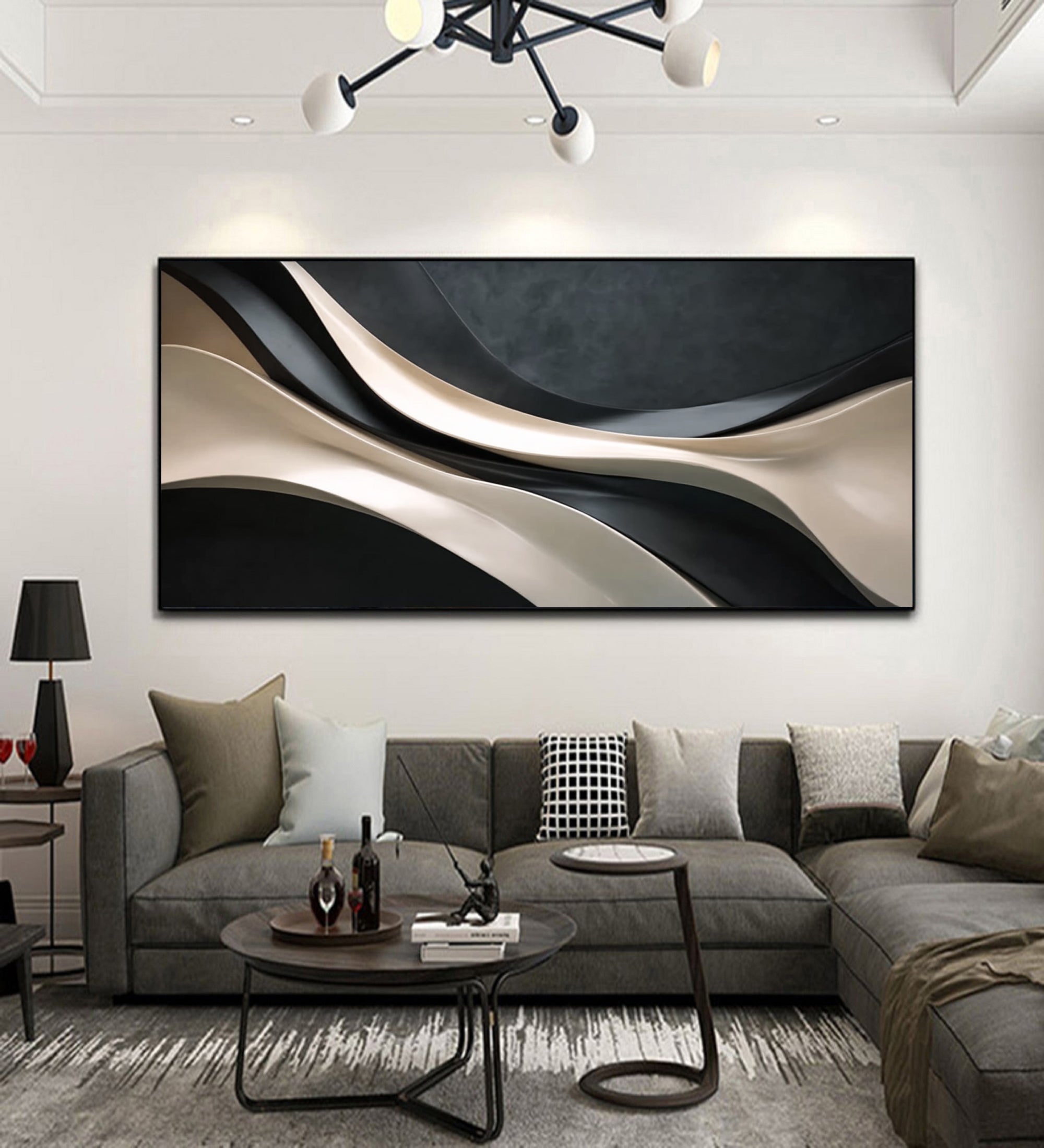 3D Textured Wood Wall Art | Neutral Boho Wood Wall Sculpture for Living Room