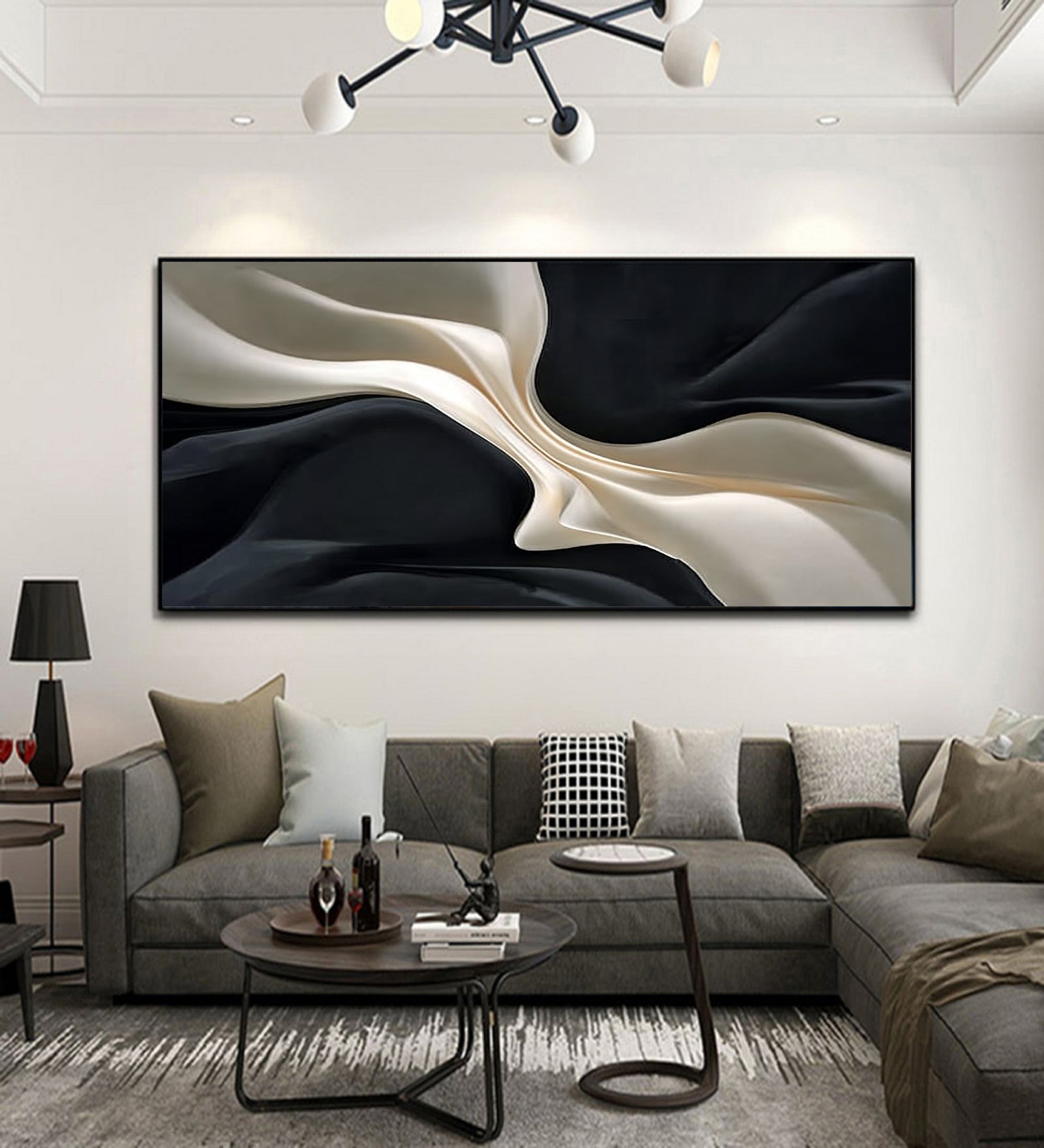 Black white wood texture wall decor painting wood sculpture wall art