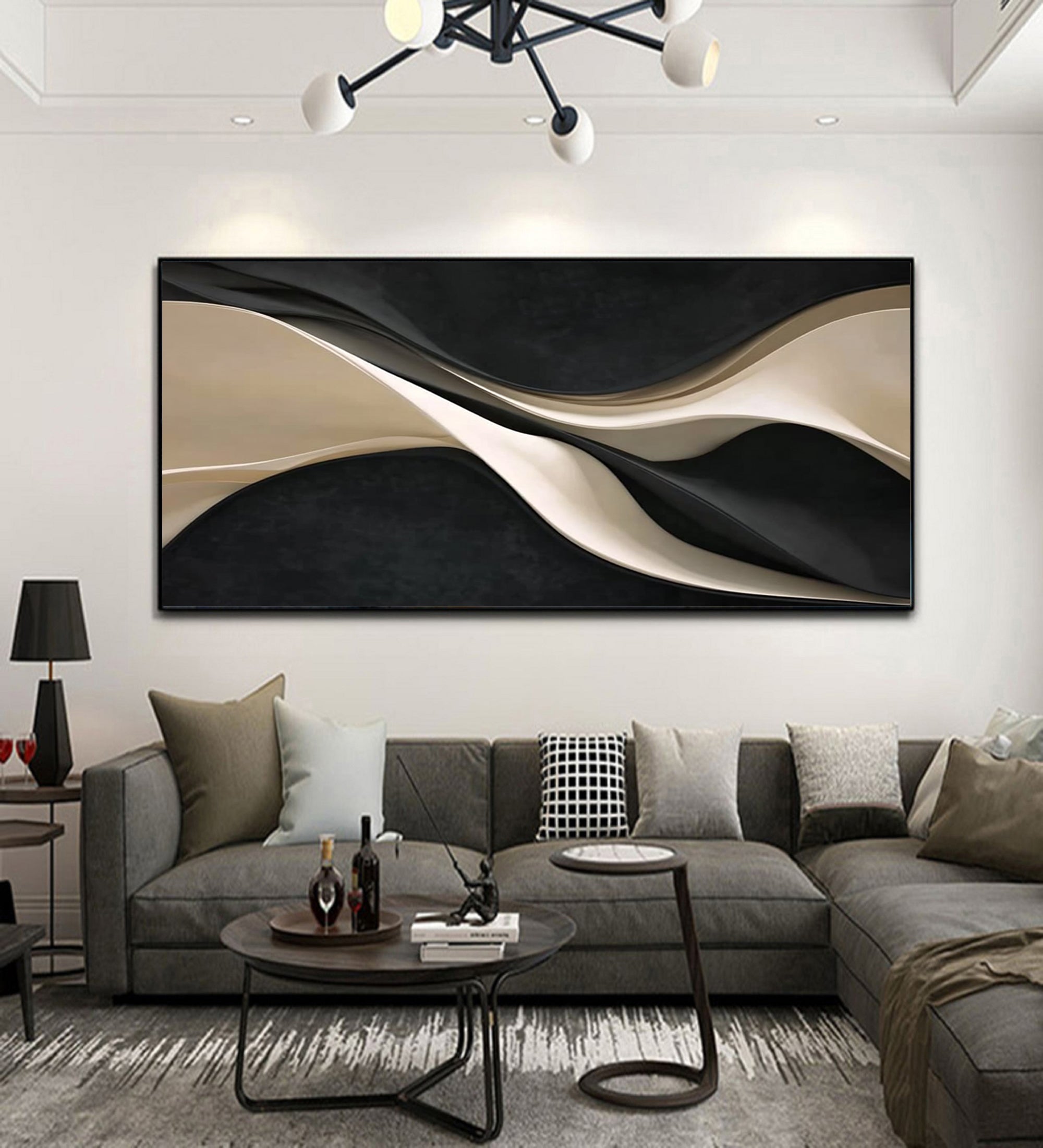 Black white wood texture wall decor painting wood sculpture wall art
