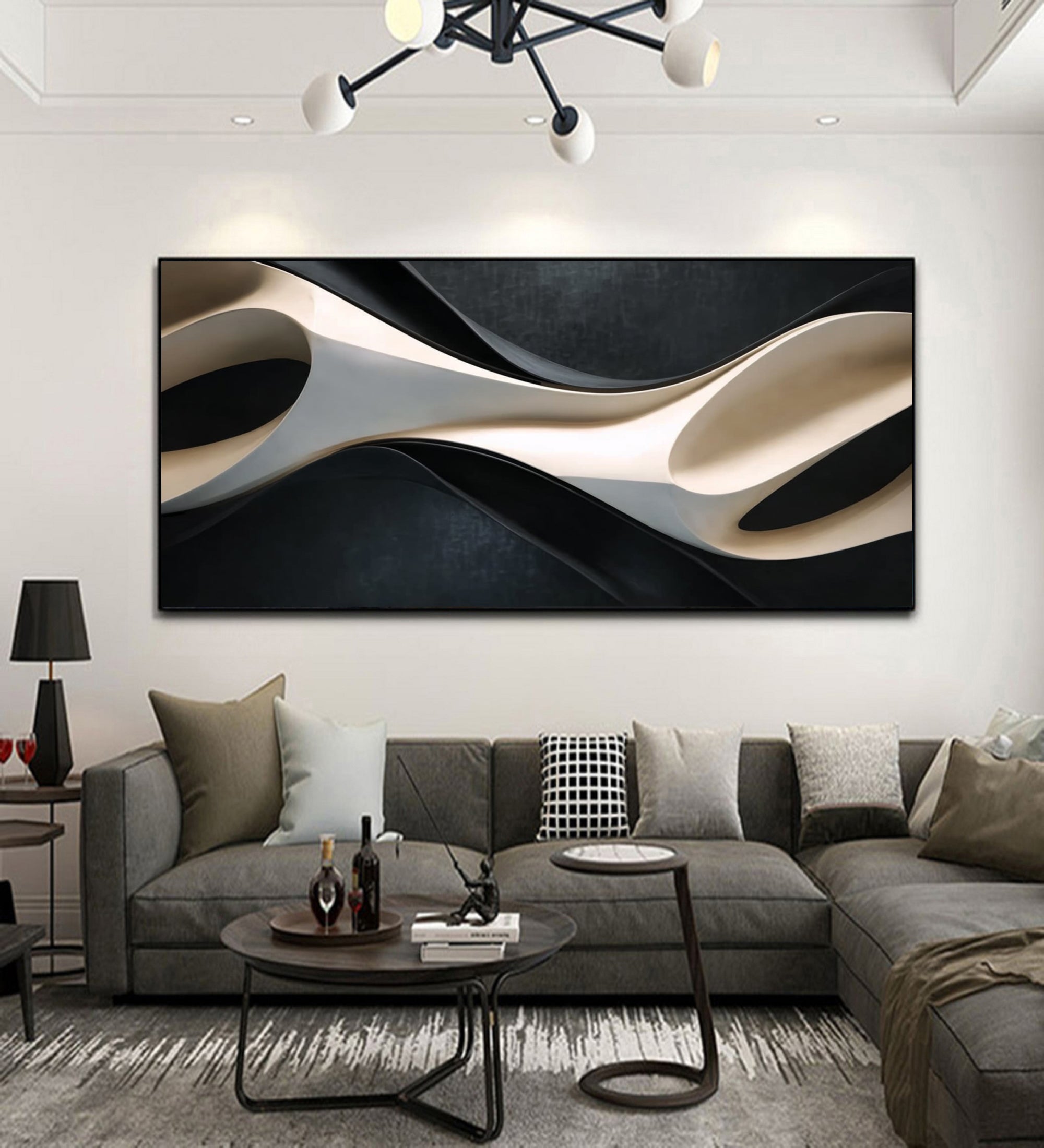 3D Textured Wood Wall Art | Neutral Boho Organic Wood Sculpture Wall Art