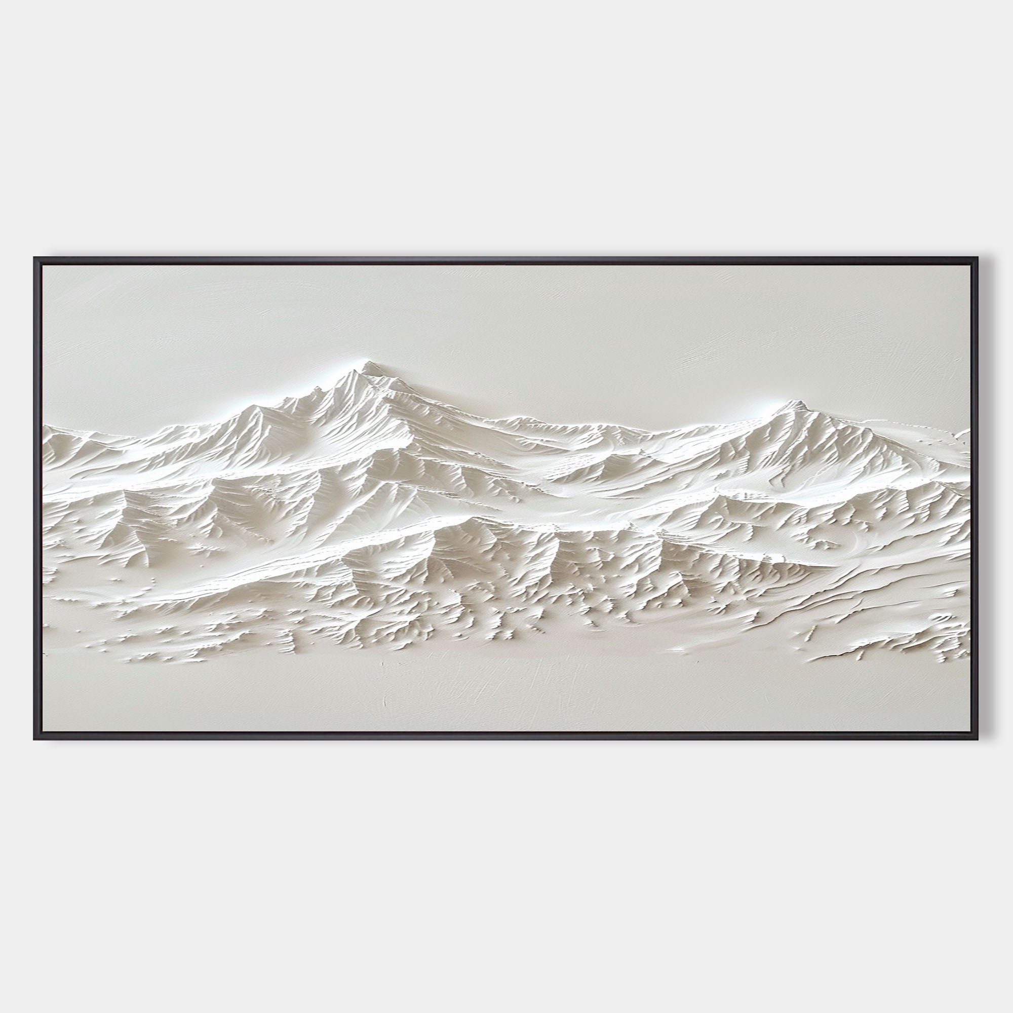 white Snow mountain painting white textured wall art Original 3D White Mountain Painting