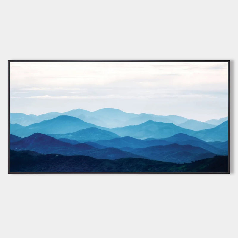 Large mountain painting blue painting of the mountains Large blue abstract art blue mountains artwork