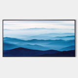 Large blue abstract art blue mountain landscape art Large mount paintings mountain wall art 