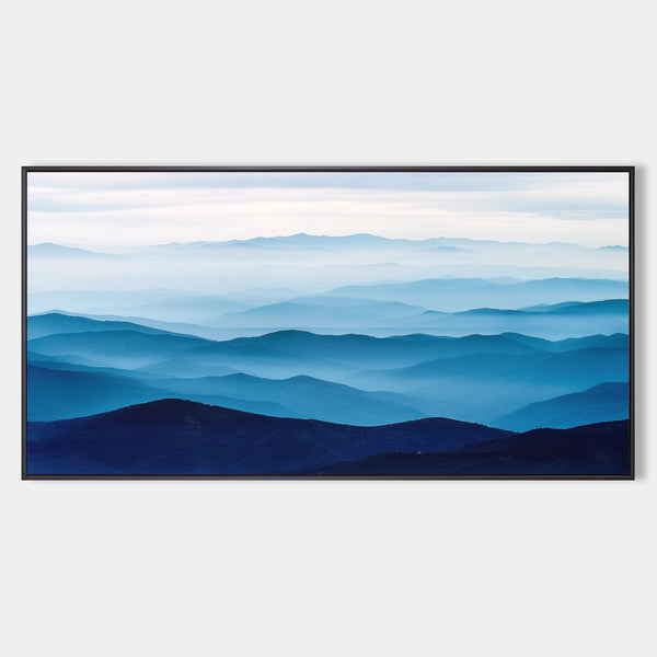 Large blue abstract art blue mountain landscape art Large mount paintings mountain wall art 