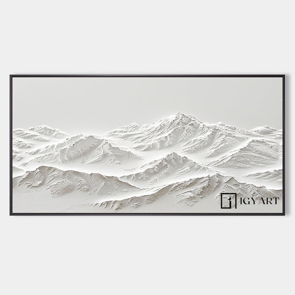 white Snow Mountain textured wall art Large White Snow Mountain Painting White Snow Mountain Canvas Art 