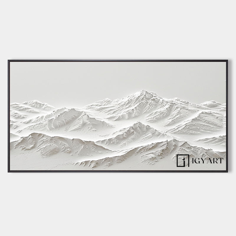 white Snow Mountain textured wall art Large White Snow Mountain Painting White Snow Mountain Canvas Art 