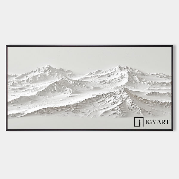 white Snow Mountain textured wall art Large White Snow Mountain Painting White Snow Mountain Canvas Art 