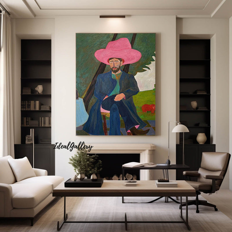 red hat figure abstract painting Red hat figure painting Figure abstract painting figure art