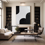 Large Black and white Abstract Painting Black and white wall art Black and white 3D Textured Painting