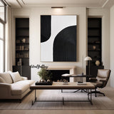 Large Black and white Abstract Painting Black and white wall art Black and white 3D Textured Painting