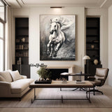 Horse Painting Animal Painting Running Horse Painting Horse Oil Painting Horse Wall Art