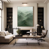 Sage green Mountains landscape painting Green Mountains Abstract painting Green Mountains canvas art