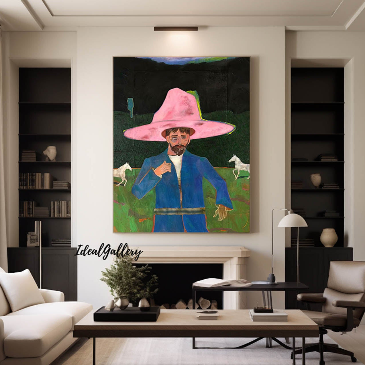 red hat figure abstract painting Red hat figure painting Figure abstract painting figure art 
