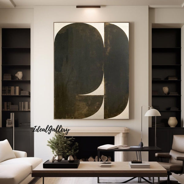 Black Minimalist Painting Black and white Painting Black and white wall art Black and white Abstract Painting