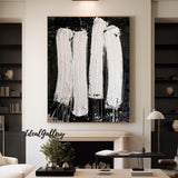 Black textured wall art Black and white Abstract art Black and white Painting Black and white wall art