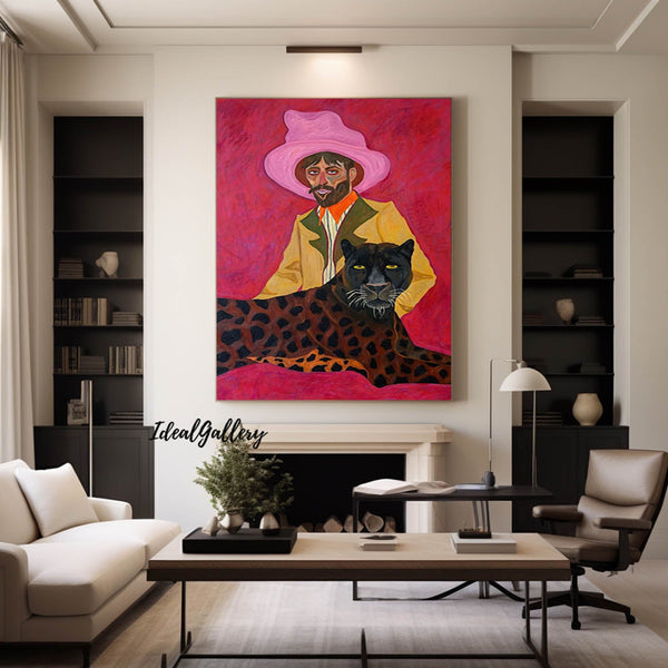 Figure abstract painting Red hat figure painting red hat figure abstract painting figure art 