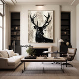 Deer wall decor Deer Canvas Wall Art Deer Abstract Painting Deer Painting