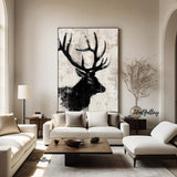 Deer wall decor Deer Canvas Wall Art Deer Abstract Painting Deer Painting