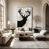 Large Animals Paintings Deer Canvas Wall Art Deer Abstract Painting Deer Wall Art