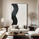 Black textured wall art Black and white Abstract art Black and white Painting Black and white wall art