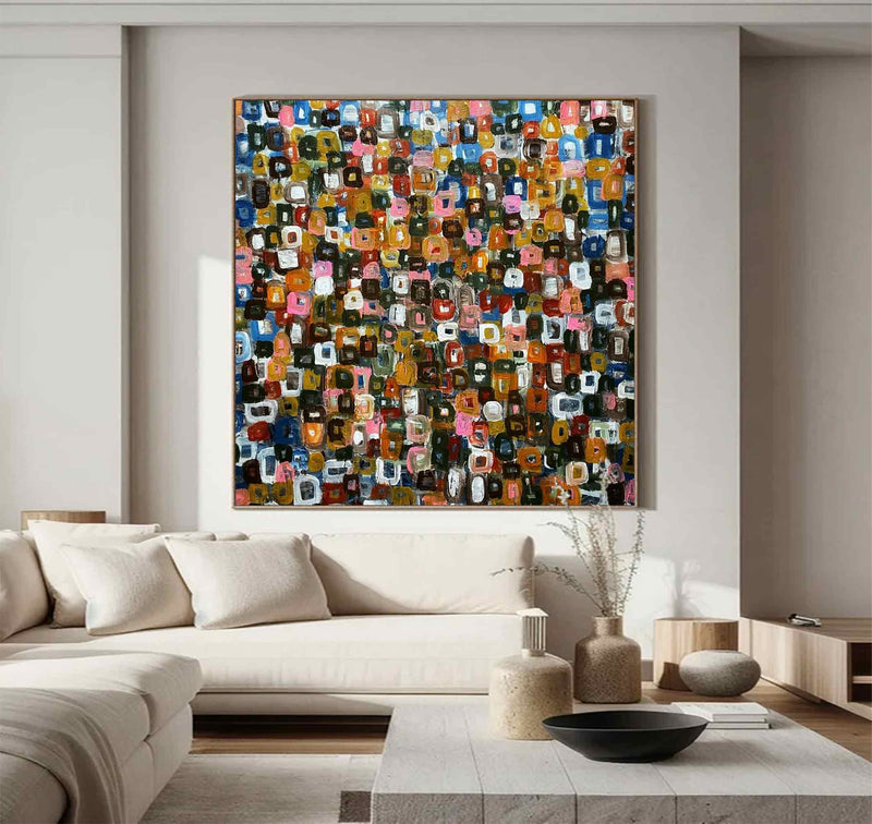 Large Abstract Colorful Texture Oil Painting on Canvas Colorful Abstract Art Wall Art Modern Abstract Colorful Art