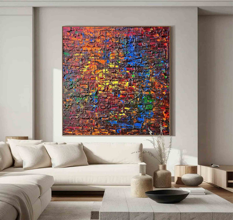 original wall art abstract painting, colorful acrylic canvas art, modern abstract art, Modern Abstract Colorful Art