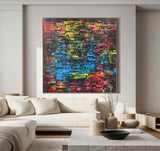 Large Abstract Colorful Texture Oil Painting on Canvas Colorful Abstract Art Wall Art Modern Abstract Colorful Art