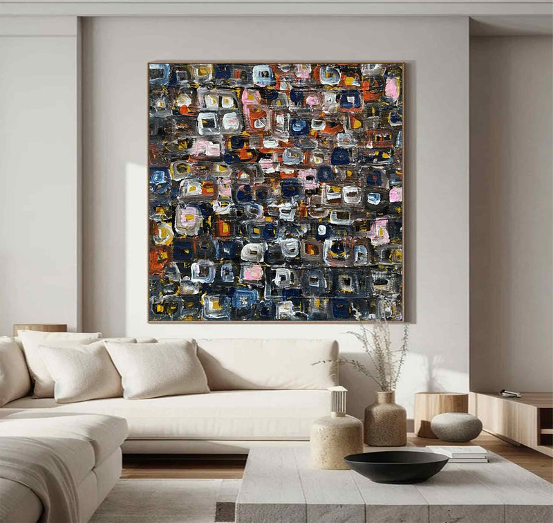 Colorful Abstract Art Large Abstract Colorful Texture Oil Painting on Canvas Wall Art Modern Abstract Colorful Art