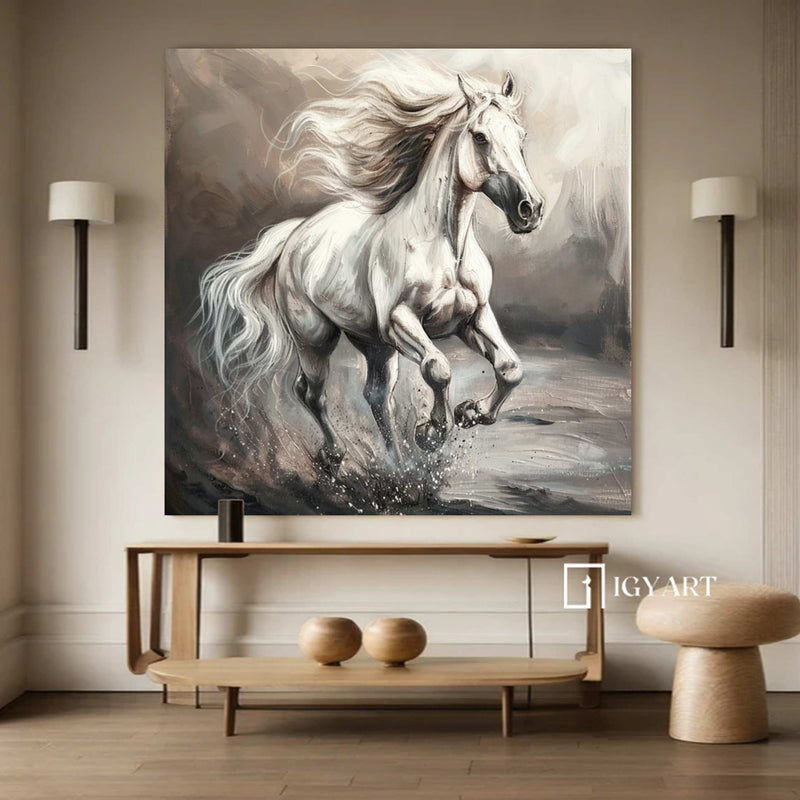 Running Horse Painting Horse Oil Painting Horse Abstract Painting Horse Painting Personalized Gifts Animal Painting