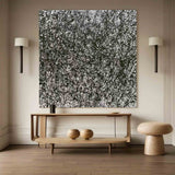 Pollock Style Abstract Art Black and White Abstract Wall Art on Canvas Jackson Pollock Style Black and White Artwork